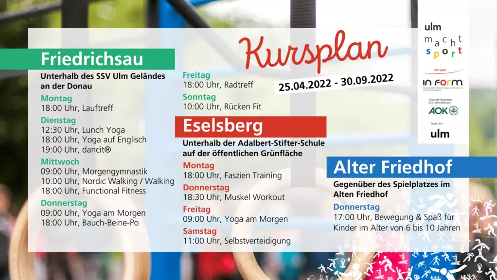 Kursplan ulm macht sport — © Stadt Ulm