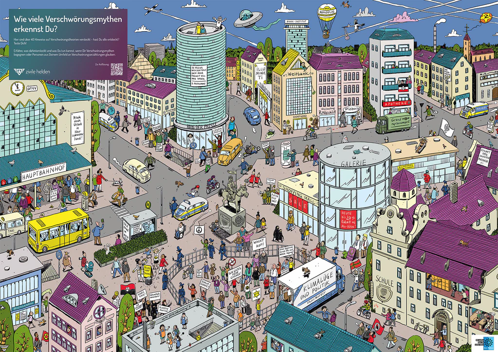 Präventionsaktion: Mit einem Wimmelbild gegen Antisemitismus — © Landeskriminalamt Baden-Württemberg