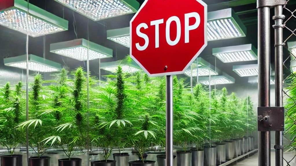 cannabis anbau stopschild — © KI-Symbolbild