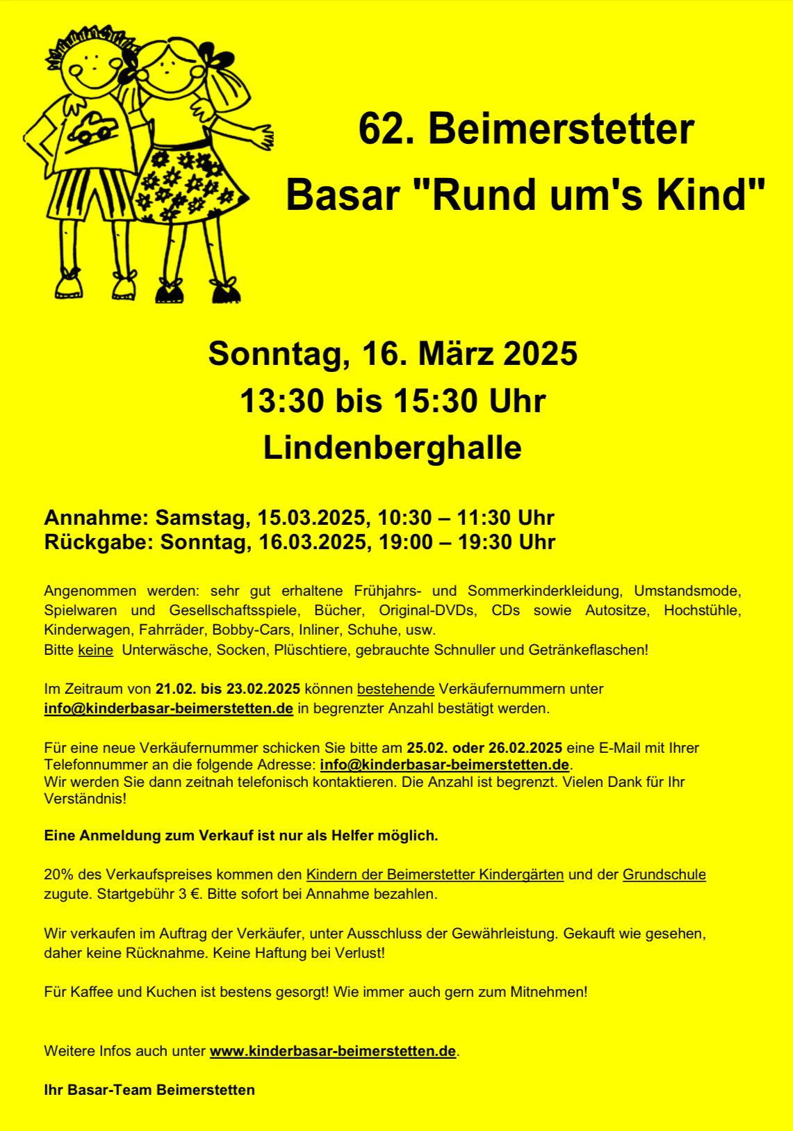 62. Beimerstetter Basar „rund ums Kind“