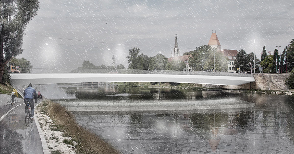 Visualisierung Gänstorbrücke: Kolb Ripke Architektur/ Klähne Bung Ingenieure, Berlin — © Kolb Ripke Architektur/ Klähne Bung Ingenieure, Berlin