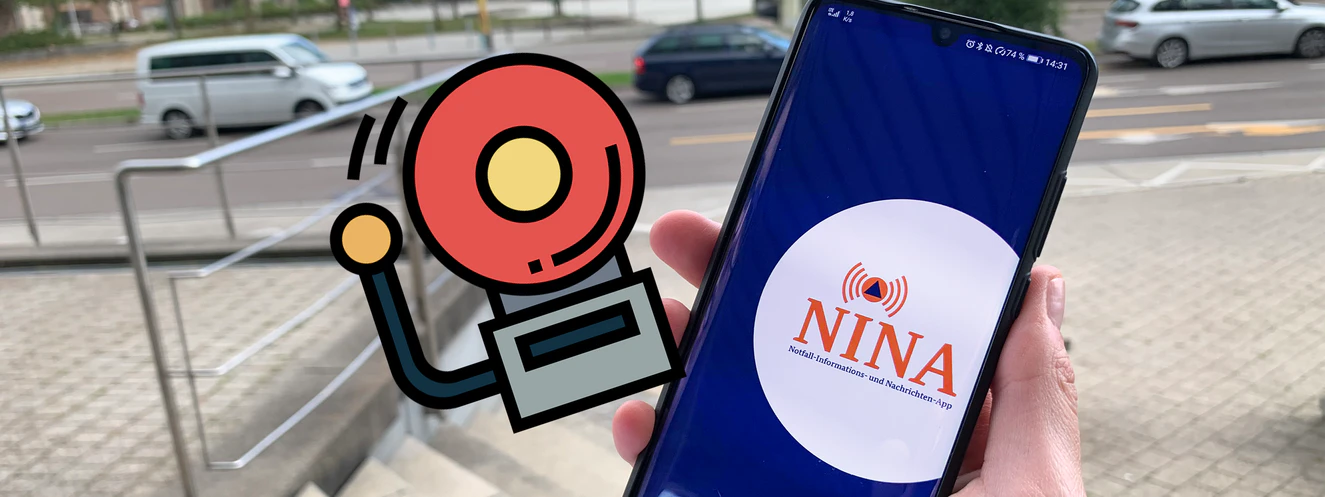Die Nina WarnApp auf einem Handy
