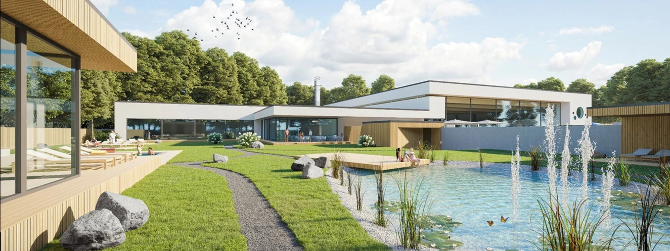 Die neuen Entwürfe für das Leipheimer Gartenhallenbad — © pohl zt gmbh / Hallenbald Leipheim