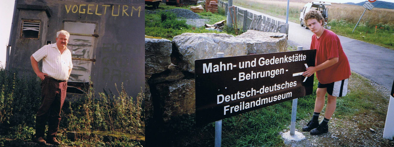 Andreas und Manuel Erhard mit ihrer Gedenkstätte zur deutsch-deutschen Geschichte — © Familie Erhard