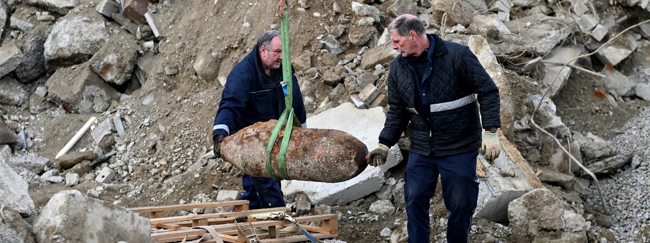 Die schwere Fliegerbombe wurde heute Mittag entschärft — © Thomas Heckmann