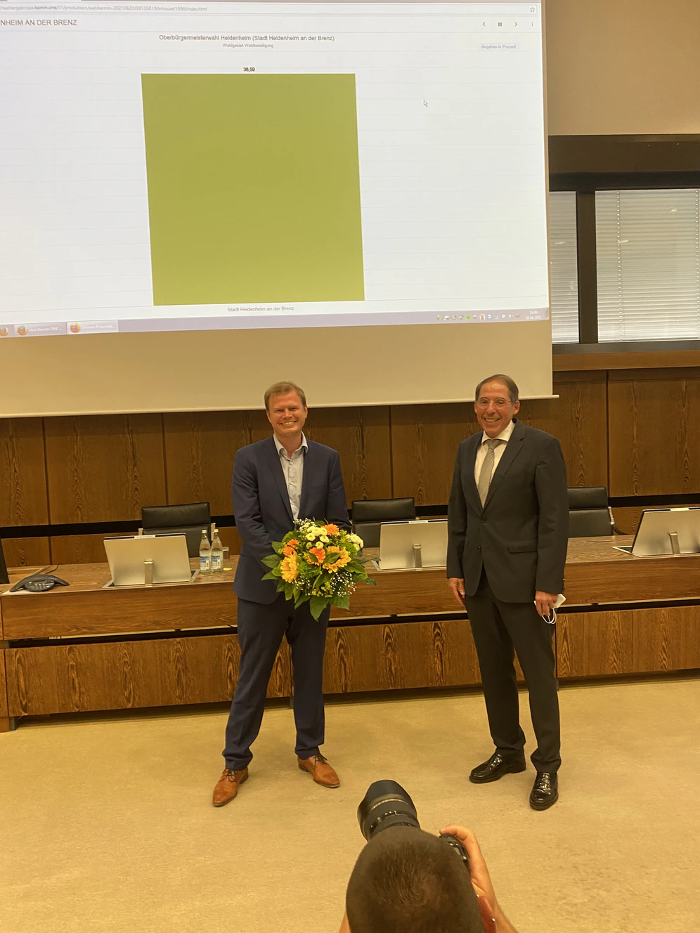 Michael Salomo mit dem amtierenden OB — © Stadt Heidenheim