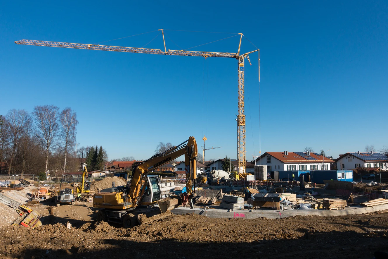 Baukran Baustelle Hausbau