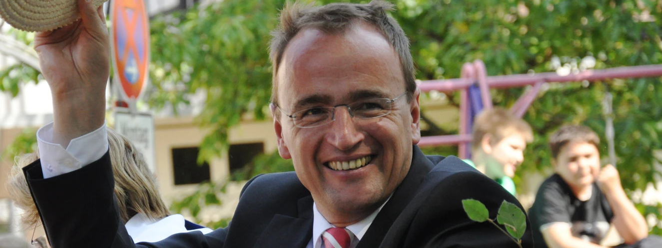Markus Ewald, Oberbürgermeister der Stadt Weingarten, beim Welfenfest in Weingarten, Juli 2013 — © Andreas Praefcke