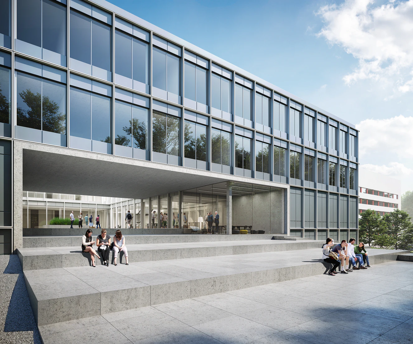 Visualisierung des Forschungsneubaus Multidimensionale Trauma-Wissenschaften — © Architekten Heinle, Wischer und Partner aus Stuttgart