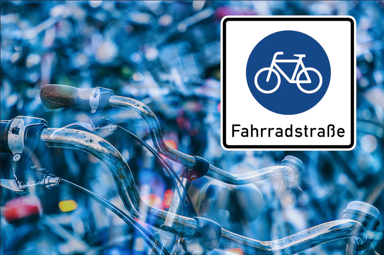 Das Schild einer Fahrradstraße