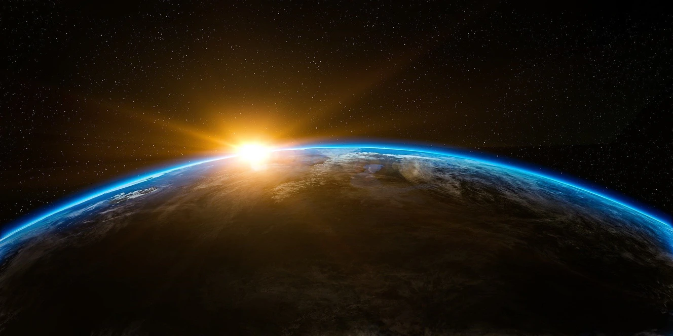 Erde, Raum, Sonnenlicht, Sonnenstrahlen, Sonnenaufgang, Sonnenschein, Weltraum, Weltall