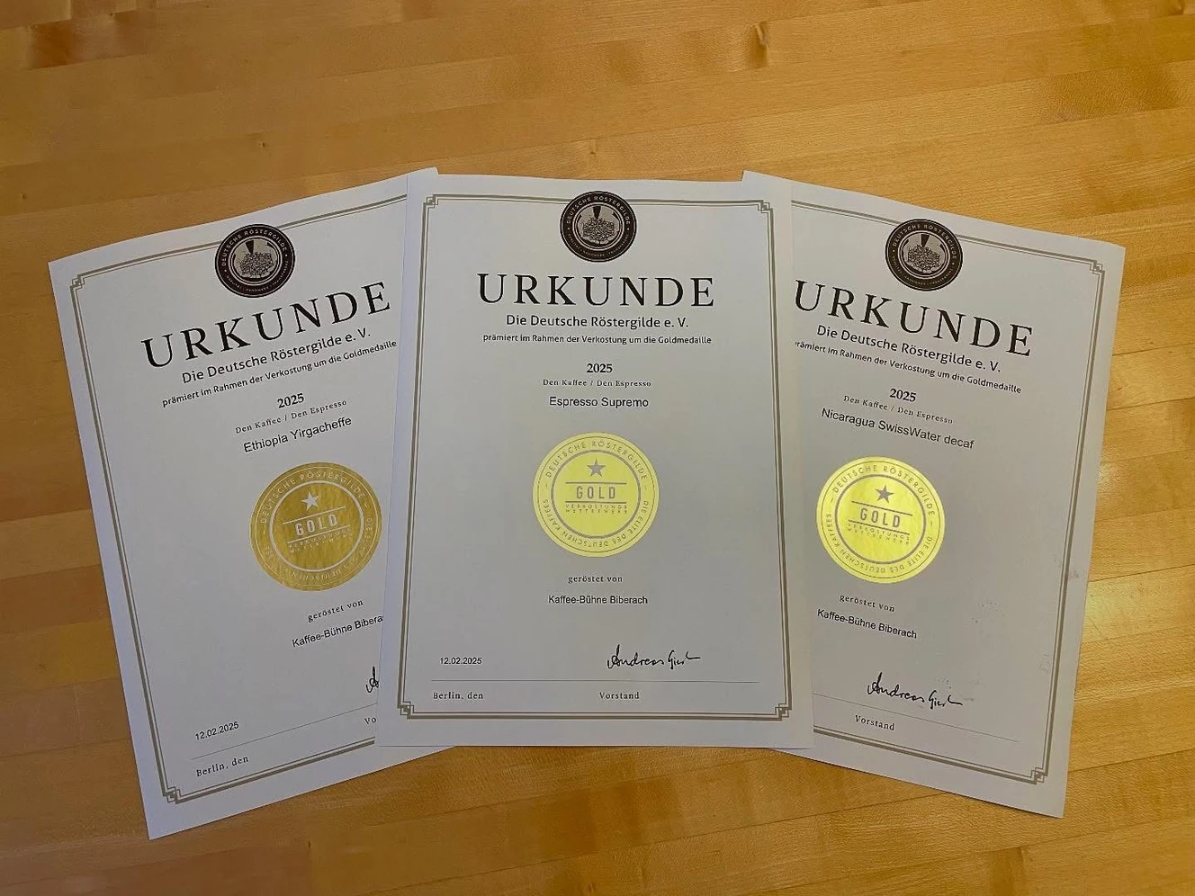 Dreimal Gold für Kaffee-Bühne in Biberach — © Kaffee-Bühne