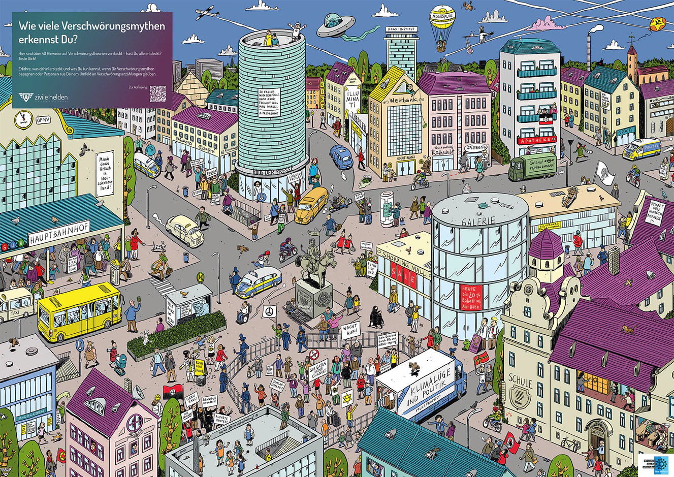 Präventionsaktion: Mit einem Wimmelbild gegen Antisemitismus — © Landeskriminalamt Baden-Württemberg