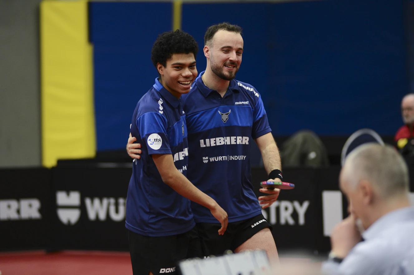 Simon Gauzy und Tiago Abiodun — © Nicolai Schaal