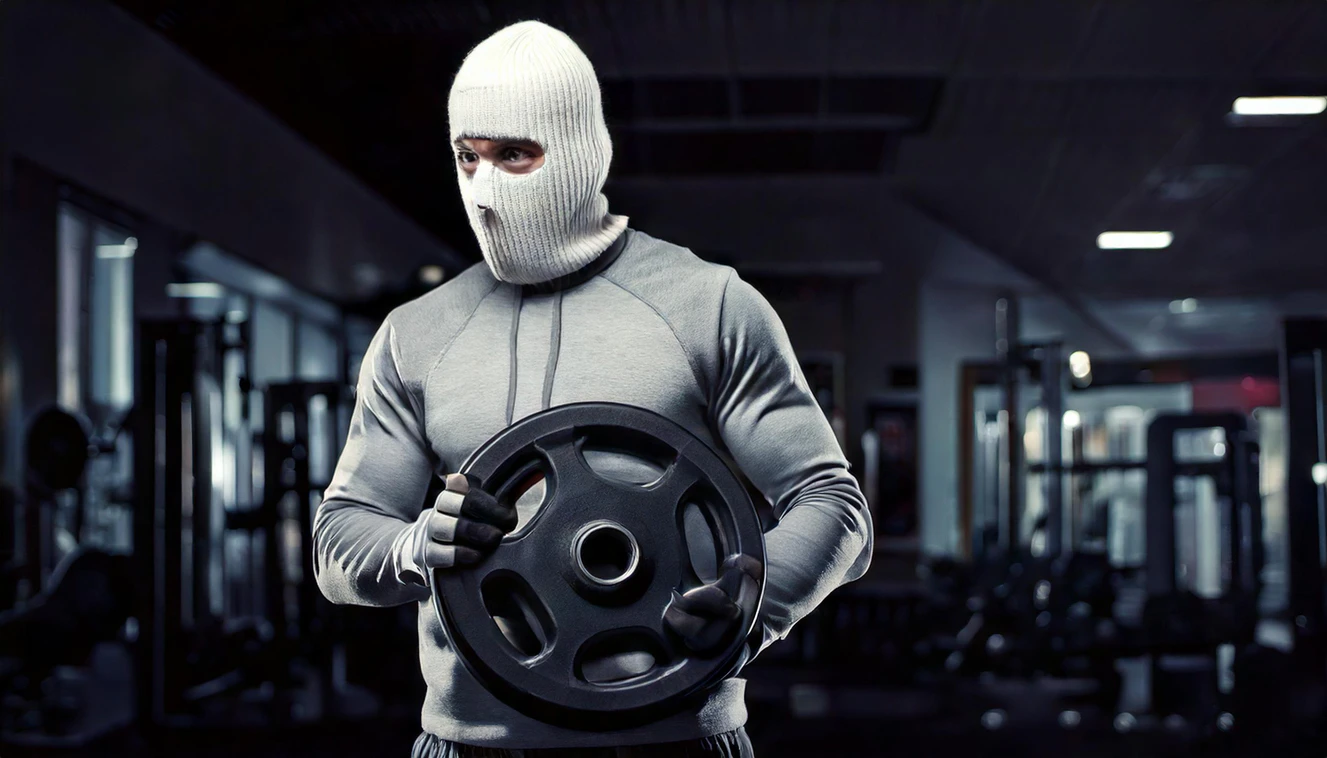 Ein Dieb klaut in dem Fitnessstudio eines Hotels — © KI-Symbolbild