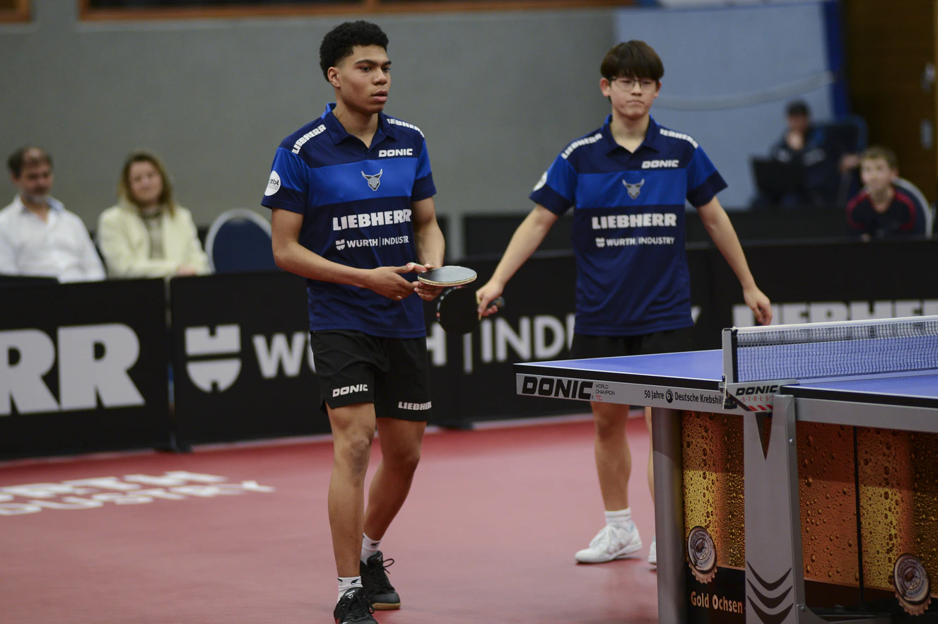 Tiago Abiodun und Leonardo Iizuka vom TTF Liebherr Ochsenhausen  — © Nicolai Schaal