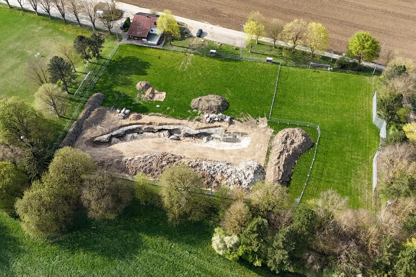 Ulm: Fußballplatz in Lehr hat Geheimnis im Untergrund — © Thomas Heckmann