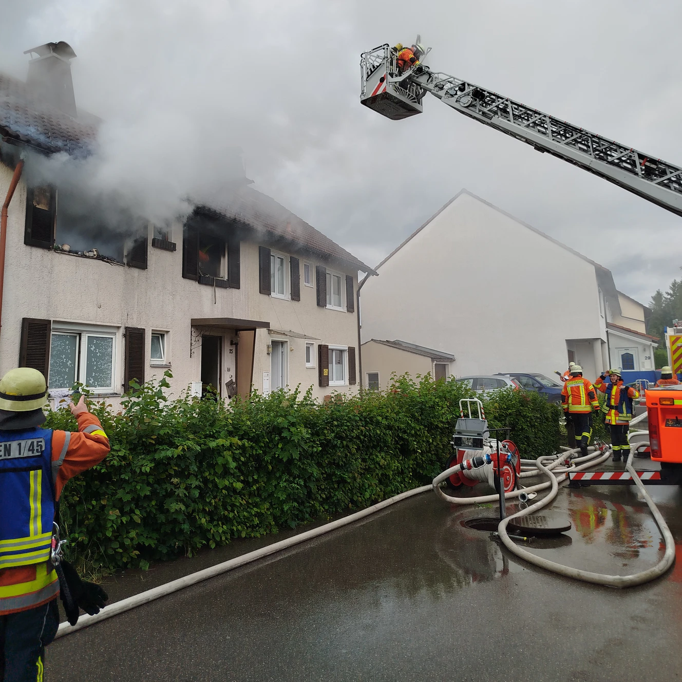 Hausbrand in Wangen — © Feuerwehren des Landkreises Ravensburg