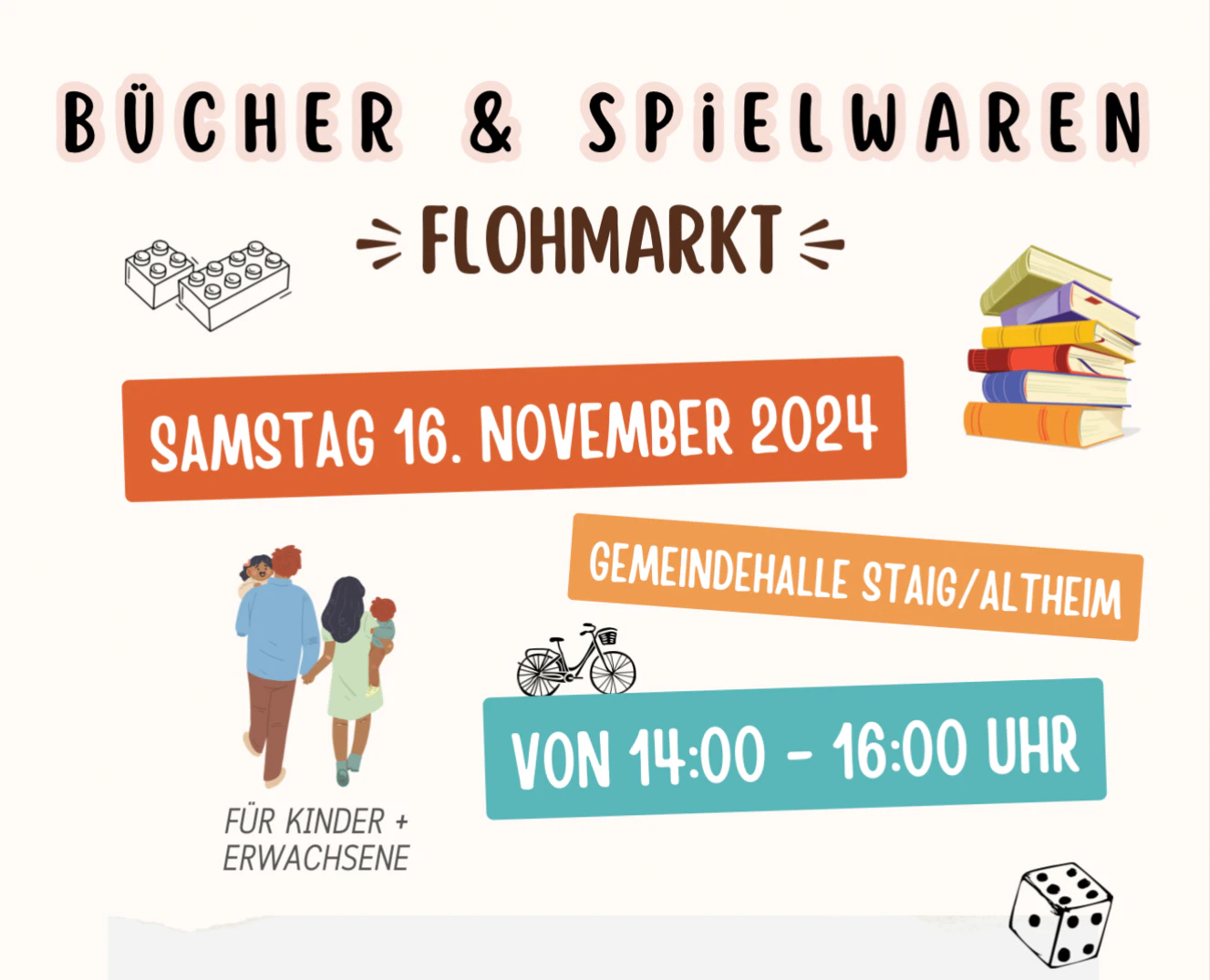 Der Bücher- und Spielwaren Flohmarkt in Staig findet am 16. November statt.