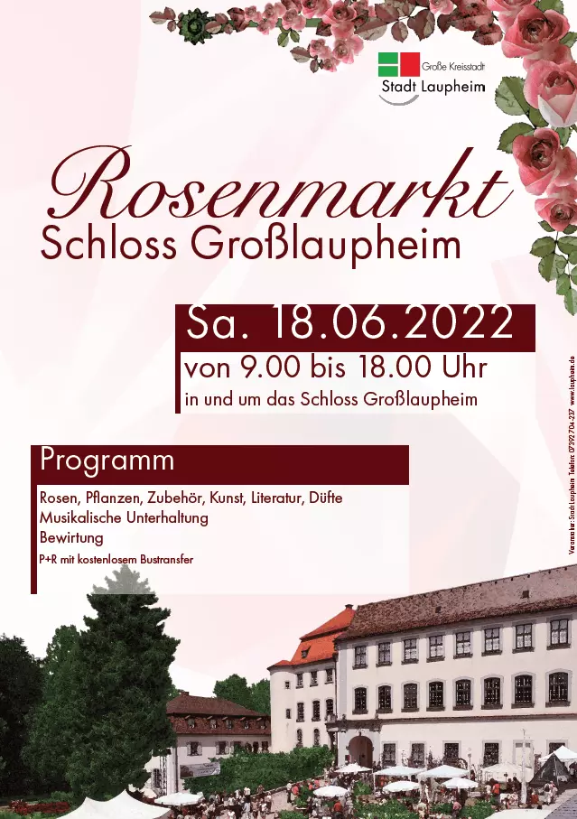Flyer Rosenmarkt Laupheim 2022 — © Stadt Laupheim