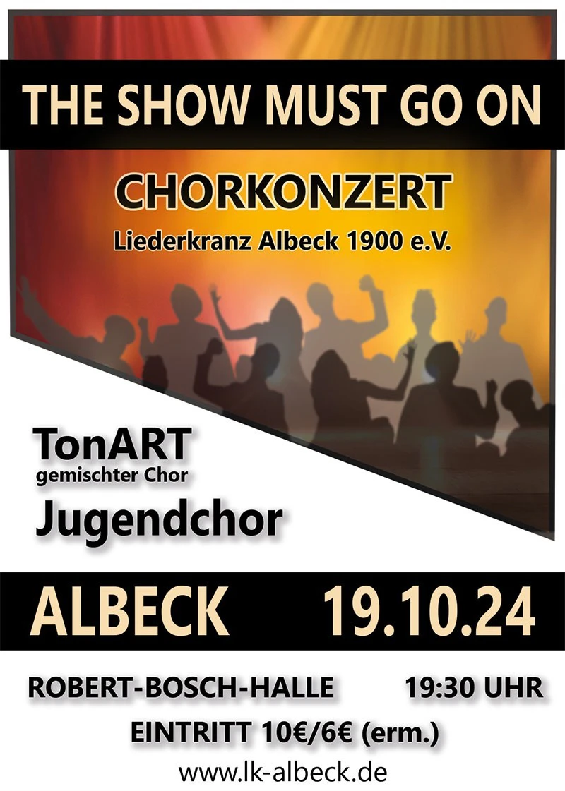 Chorkonzert von TonArt in Langenau - The Show must go on