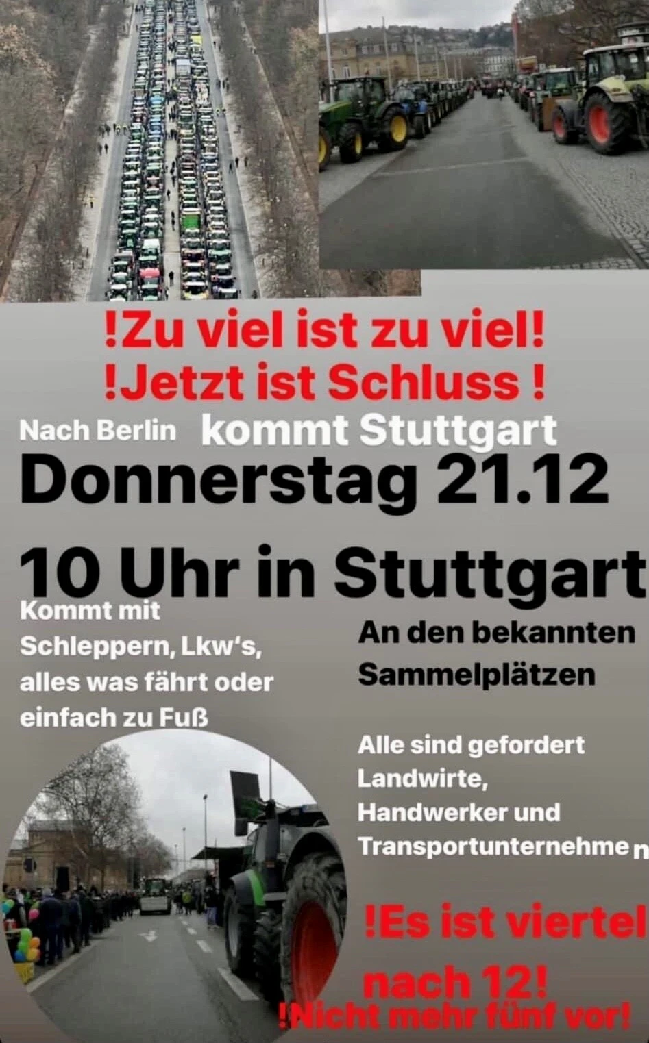 bauernaufstand, demo, stuttgart, traktor