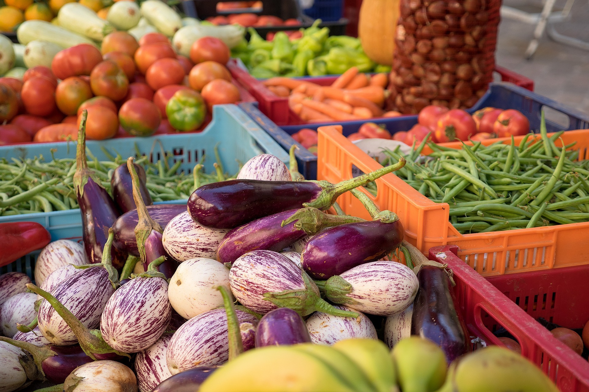 Viele Gemüsesorten auf dem Markt