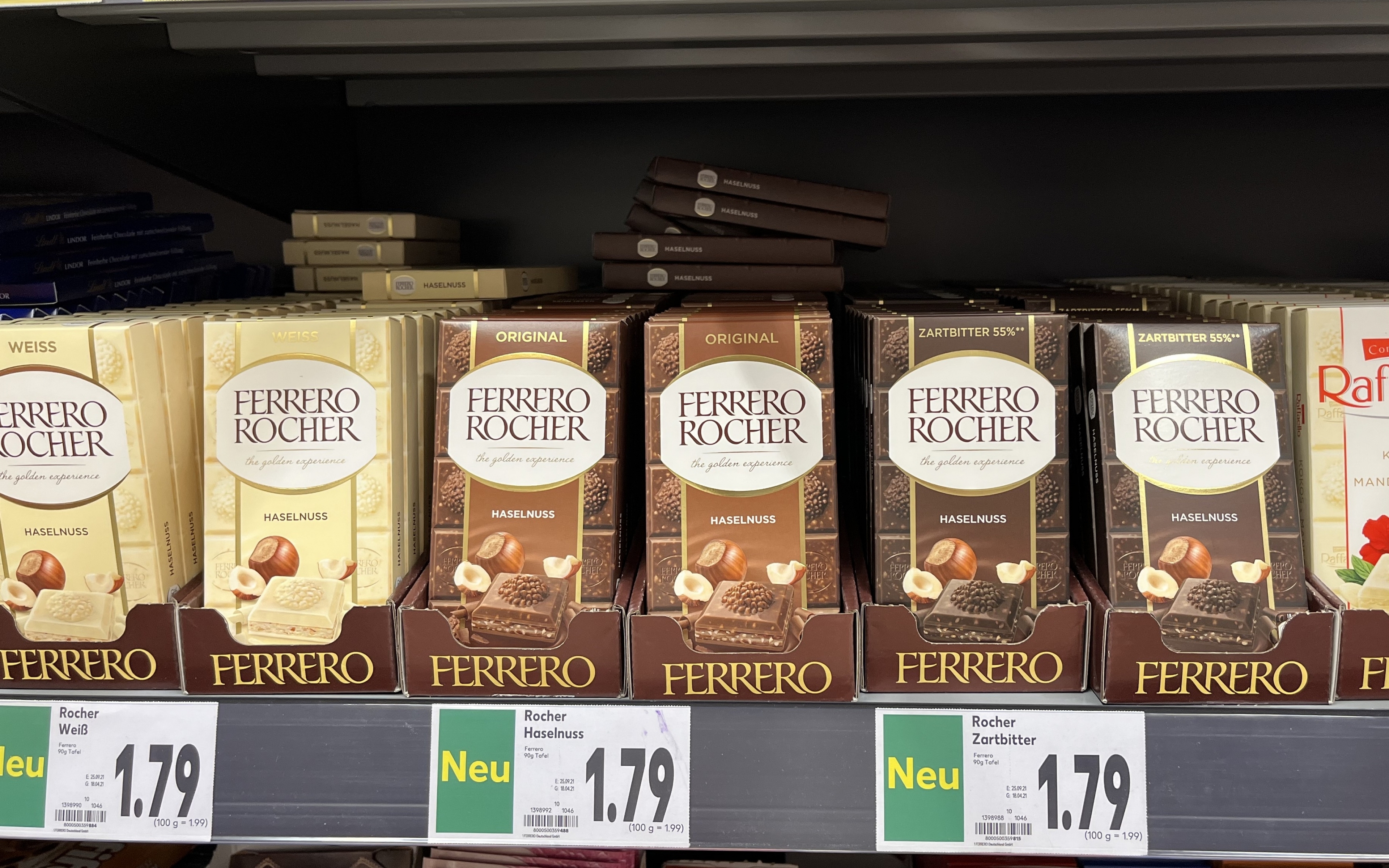 Ferrero Rocher/Raffaello Schokotafeln