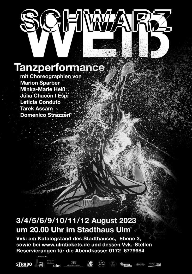 Tanzperformance Schwarz Weiss Plakat