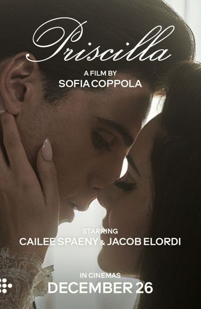 Filmplakat für Priscilla, auf dem sich Priscilla und Elvis Presley küssen.